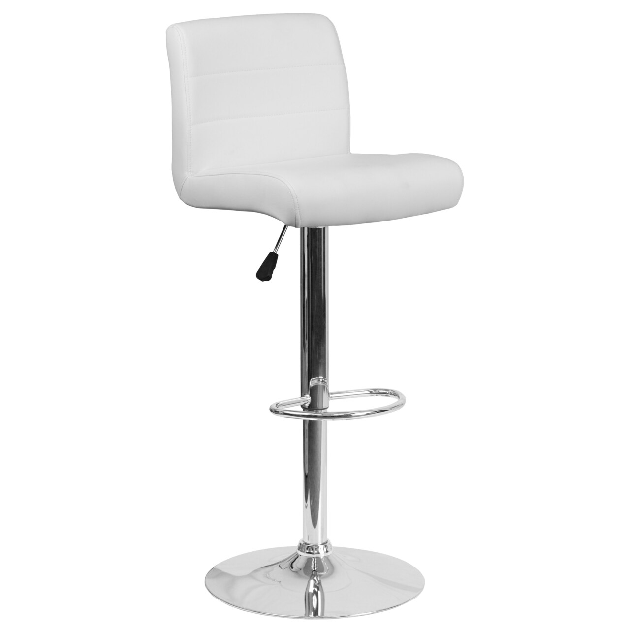Emma and Oliver Swivel Rolled Seat Adjustable Height Barstool with Chrome Base